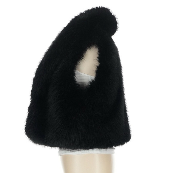 Zara Black Fur Vest XS - Picture 4 of 6